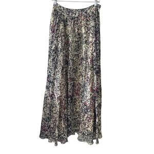 Anthropologie Fei Flowy Boho Maxi Skirt | Size 4 Blue Pink Cream